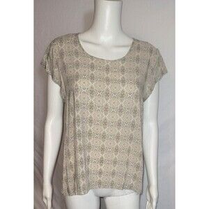 Cynthia Rowley Asymmetrical Crew Neck Blouse Size L